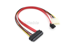 SATA 22pin sang SATA 7pin góc phải với cáp nguồn LP4 Pin